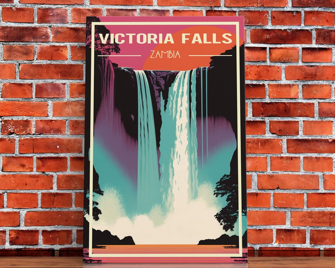 Victoria Falls Wall Art Zambia Poster Africa Wall Print Waterfalls Travel Wall Print Travel Poster Travel Wall Art Wall Print - Image 5