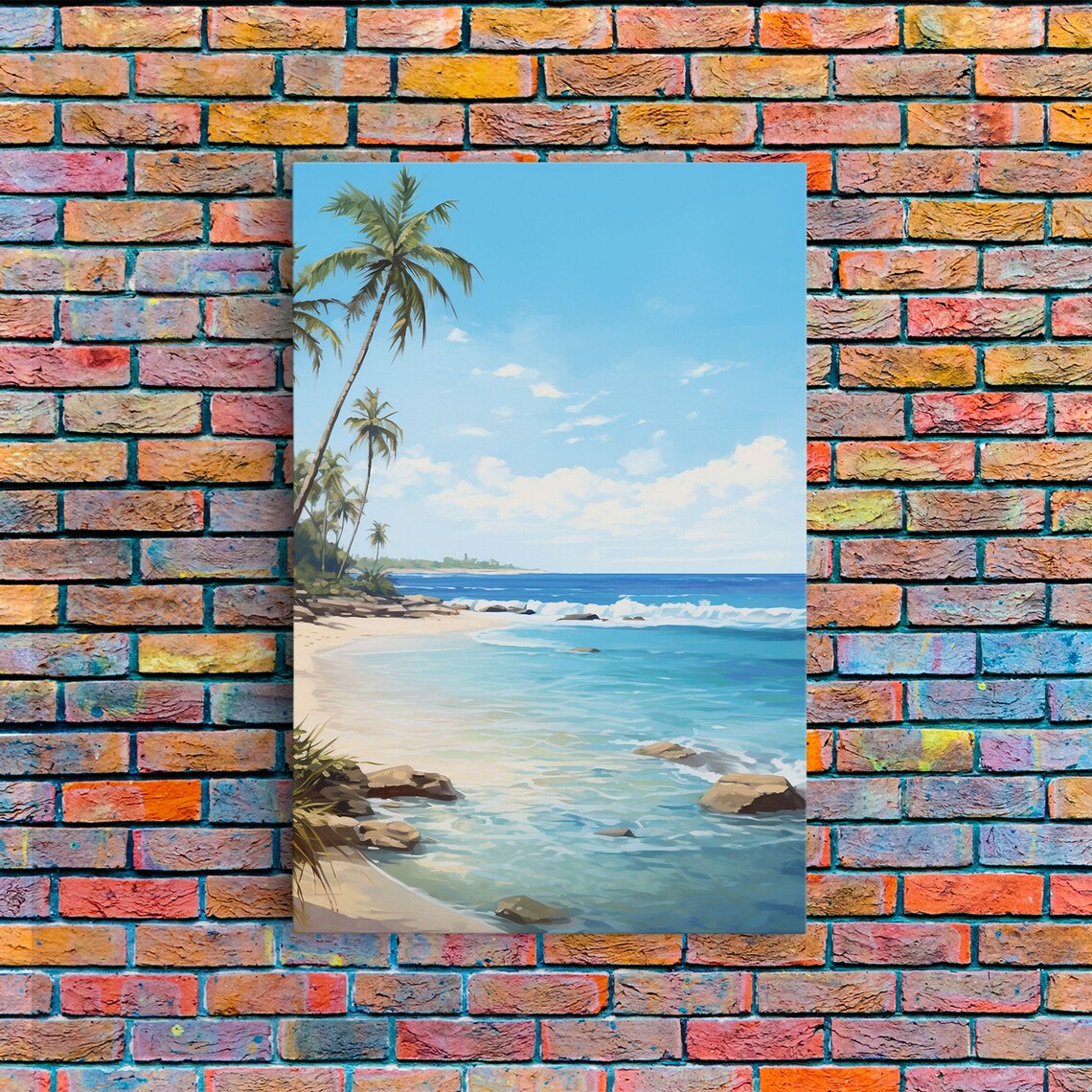Tropical Palm Tree Beach Turquoise Ocean Sunny Island Getaway Poster - Image 5
