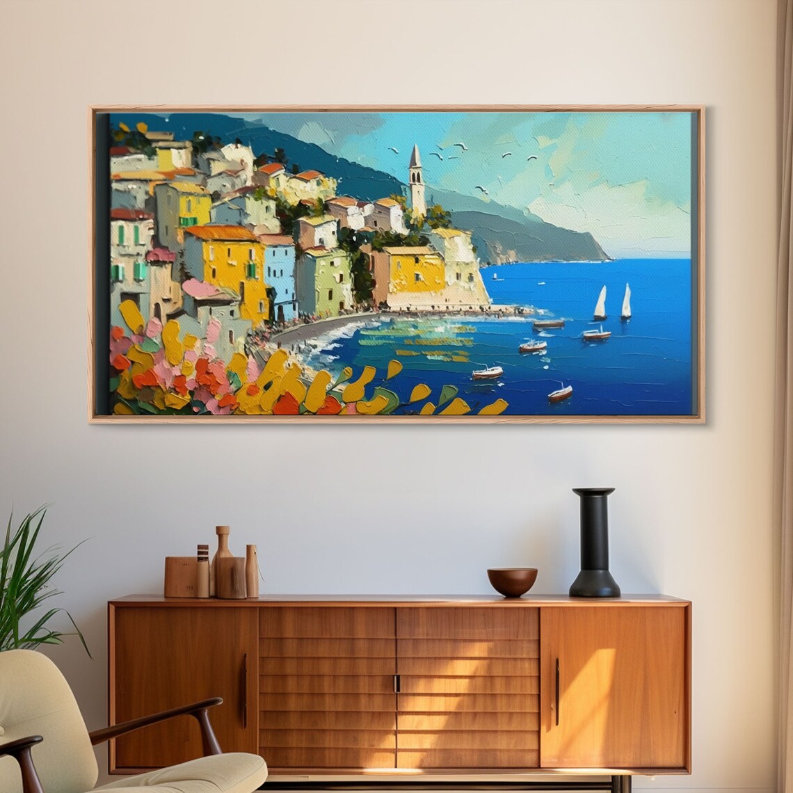 Positano Impressionist Amalfi Coast Seascape Art Print