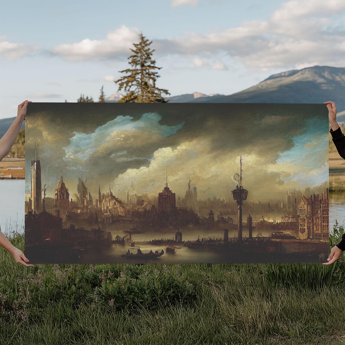 Victorian Steampunk Cityscape, Concept Art Print - Image 6