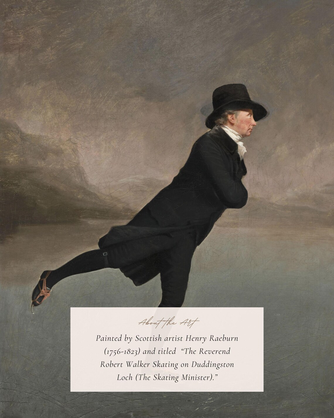 The Skating Minister Vintage Christmas Art Print - Image 2