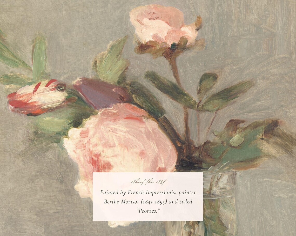 Berthe Morisot-Inspired Peonies Still Life Art Print - Image 2