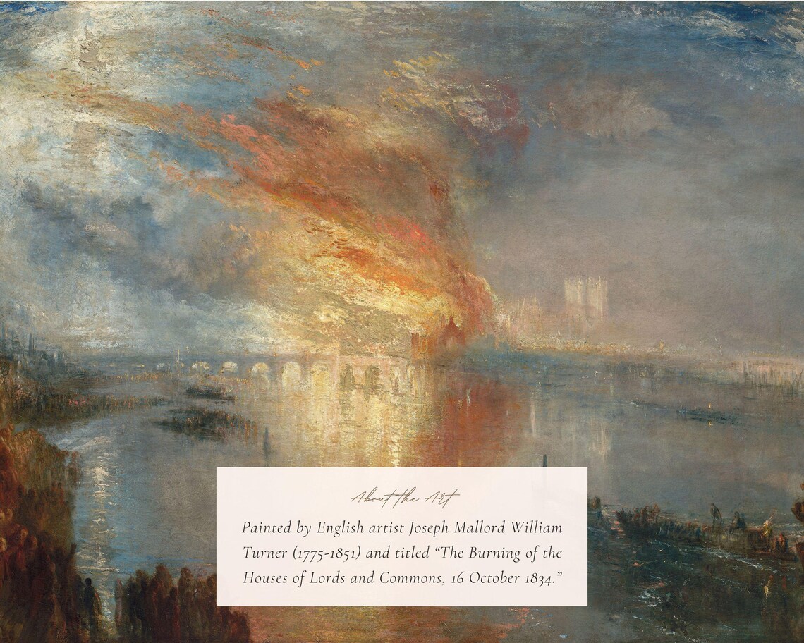 Turner Burning of the House of Lords Art Print - Image 2