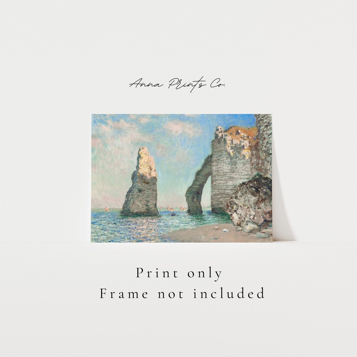 Claude Monet Cliffs at Étretat Coastal Art Print - Image 3