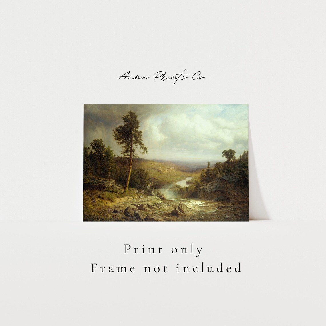 Vintage Moody River Landscape Art Print, Farmhouse - Image 3
