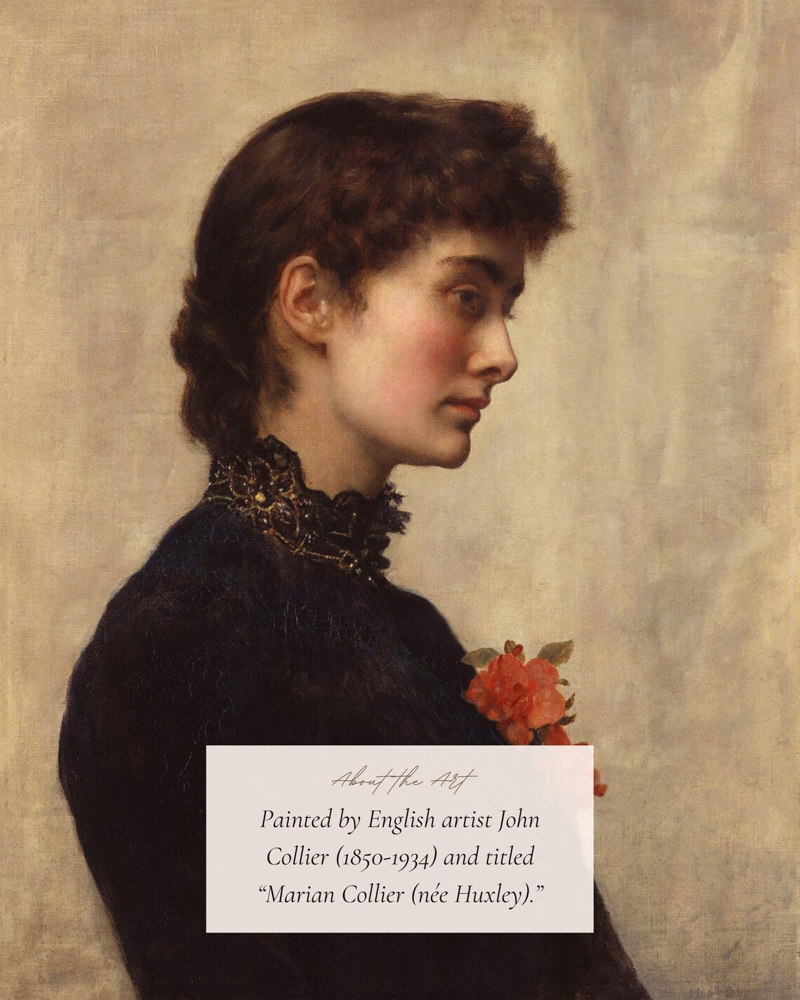 Vintage Woman Portrait Painting, Victorian Art Print - Image 2