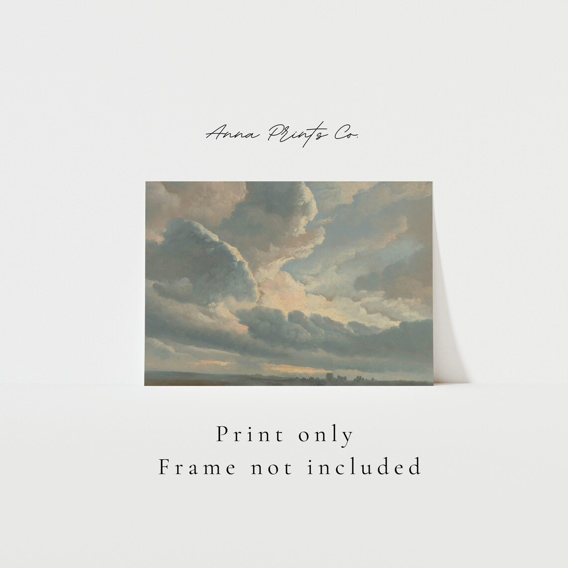 Antique Cloud Study, Vintage Sunset Sky Art Print - Image 3