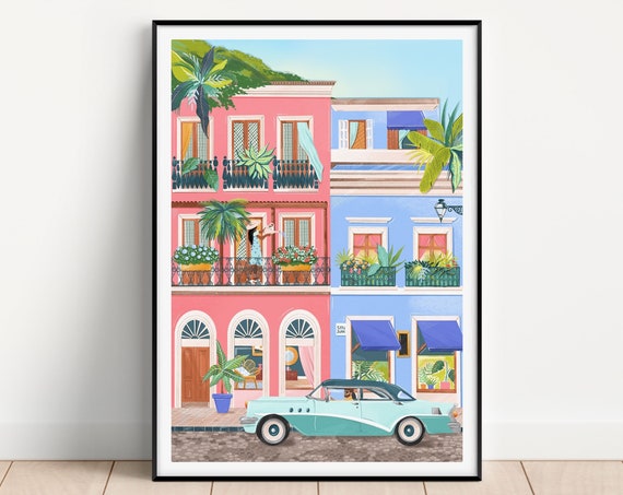 Puerto Rico Puerto Rico Art Puerto Rico Travel Print Puerto Rico Print Puerto Rico Travel Art Puerto Rico Poster Travel Print