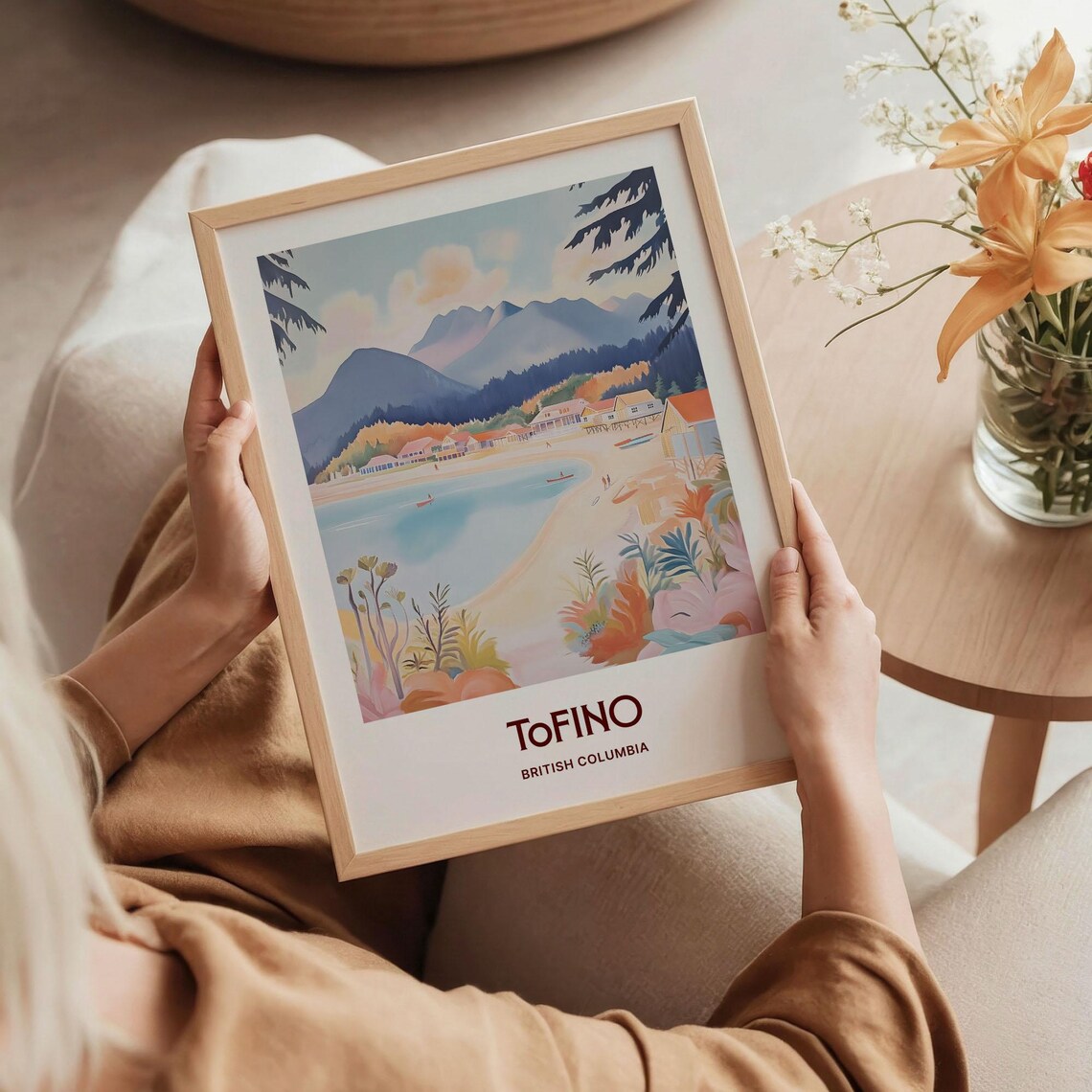 Tofino British Columbia Beach Village Mountain Bay Travel Art Poster - Image 5