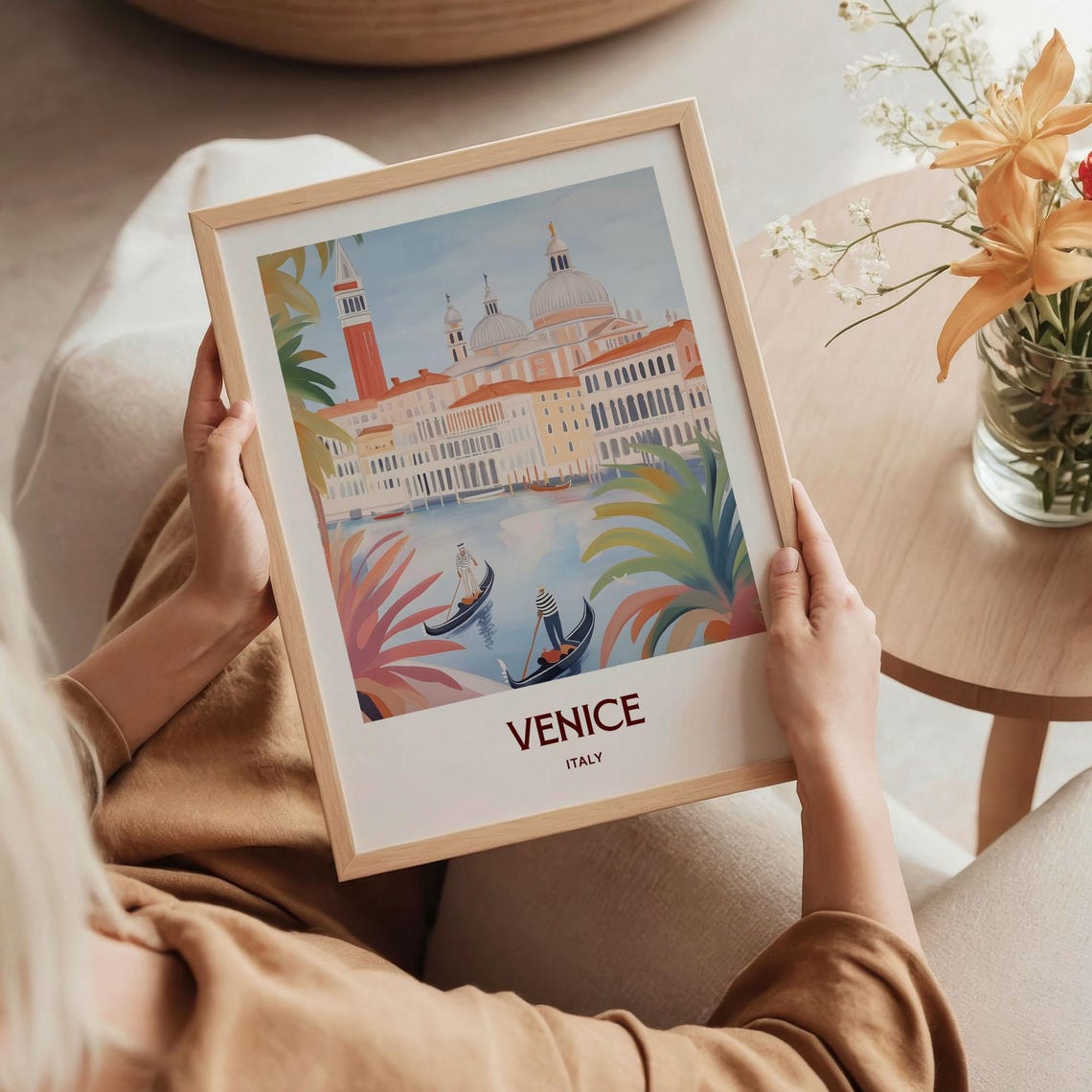 Venice Italy Gondolas St Marks Campanile Canal Travel Art Poster - Image 5