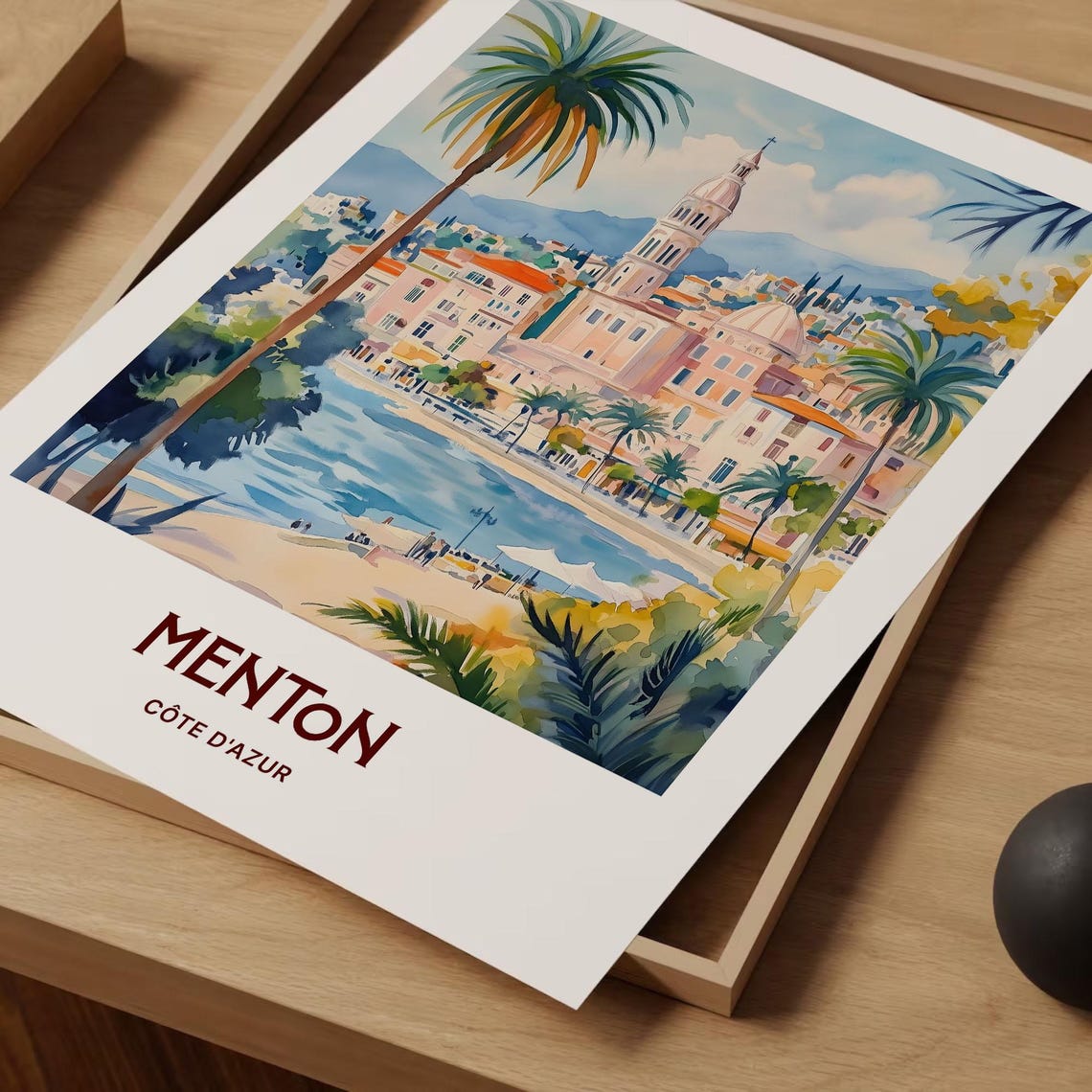 Menton Print Menton Wall Art France Travel Poster Cte Dazur Art South Of France Decor French Riviera Artwork Minimalist C35 745 - Image 2