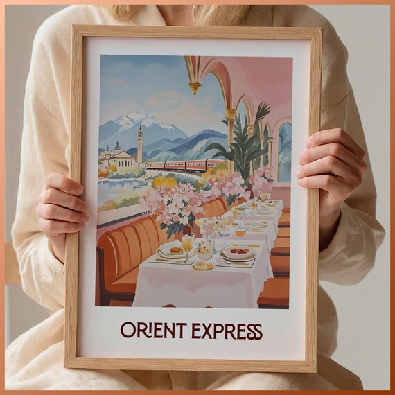 Orient Express Luxury Dining Car Vintage Railway Journey Poster