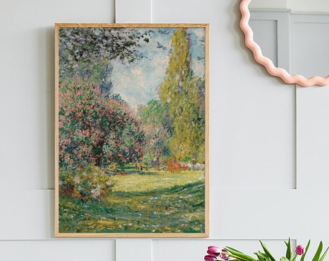 Claude Monet Garden Impressionist Landscape Painting Wall Poster