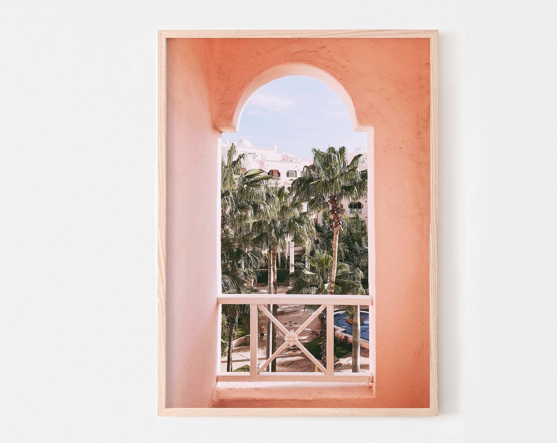 Moroccan Tropical Palm Trees Arch Poster