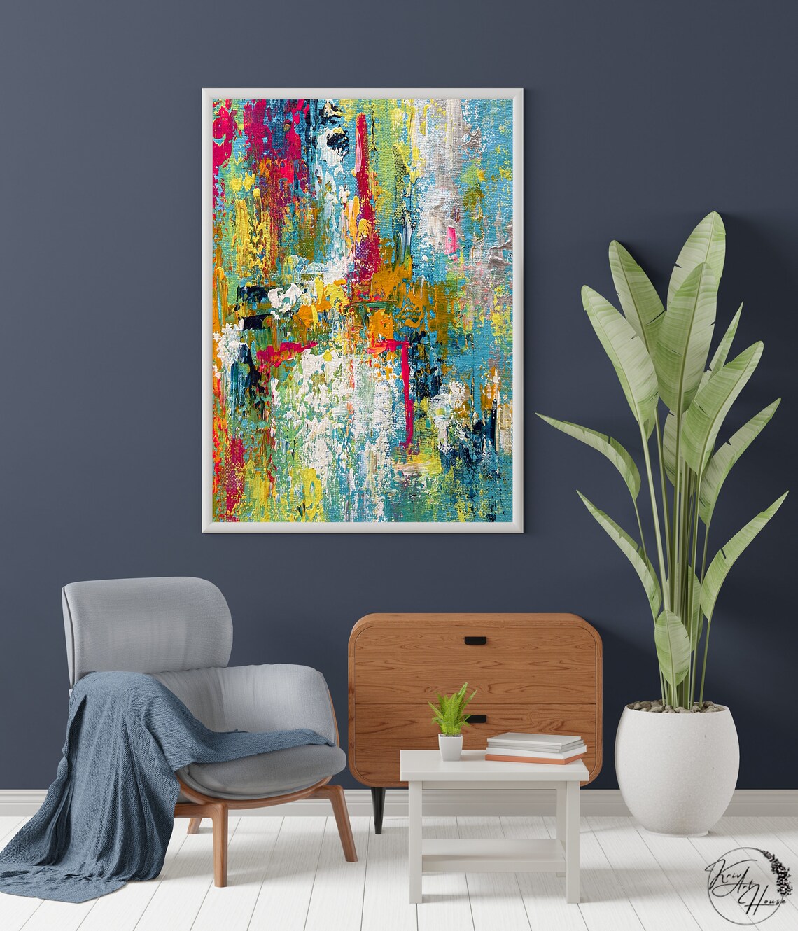 Halloween Abstract Art Print, Modern Colorful Decor - Image 3
