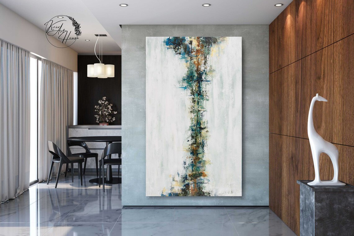 Modern Green Abstract Art Print for Living Room - Image 2