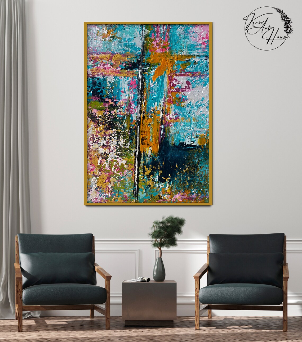 Abstract Painting Art Print, Palette Knife Strokes - Image 2