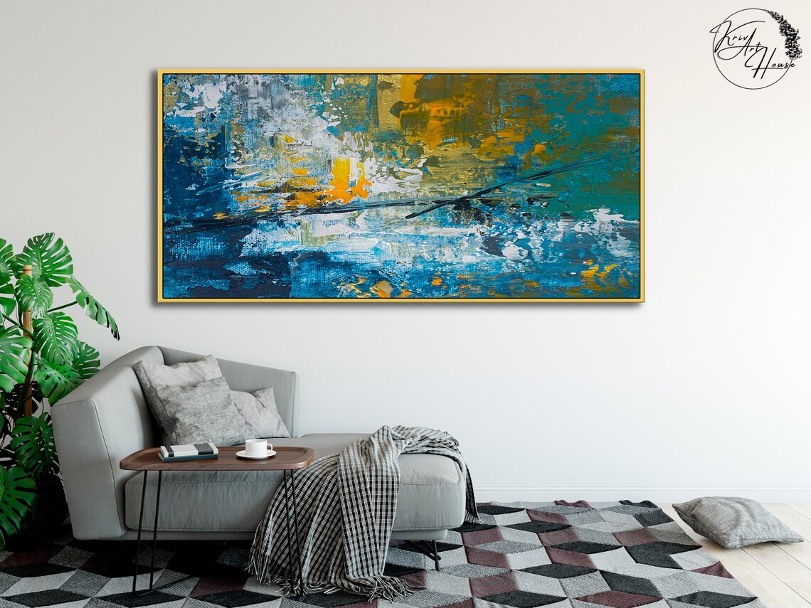 Abstract Palette Knife Acrylic Oil Art Print - Image 3