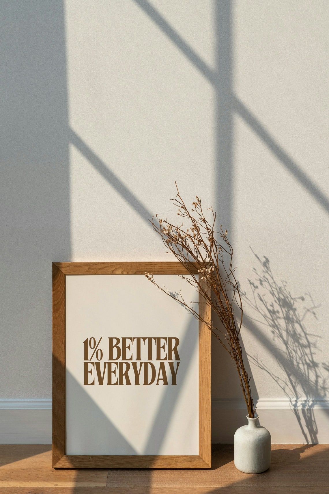 One Percent Better Everyday Gold Serif Typography Motivation Poster - Image 3