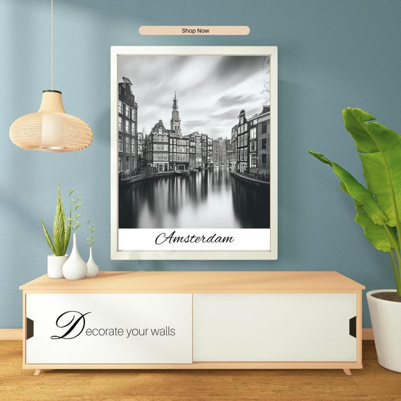 Amsterdam Netherlands Wall Art Posters Cafe Decor Home World Poster Design Ar