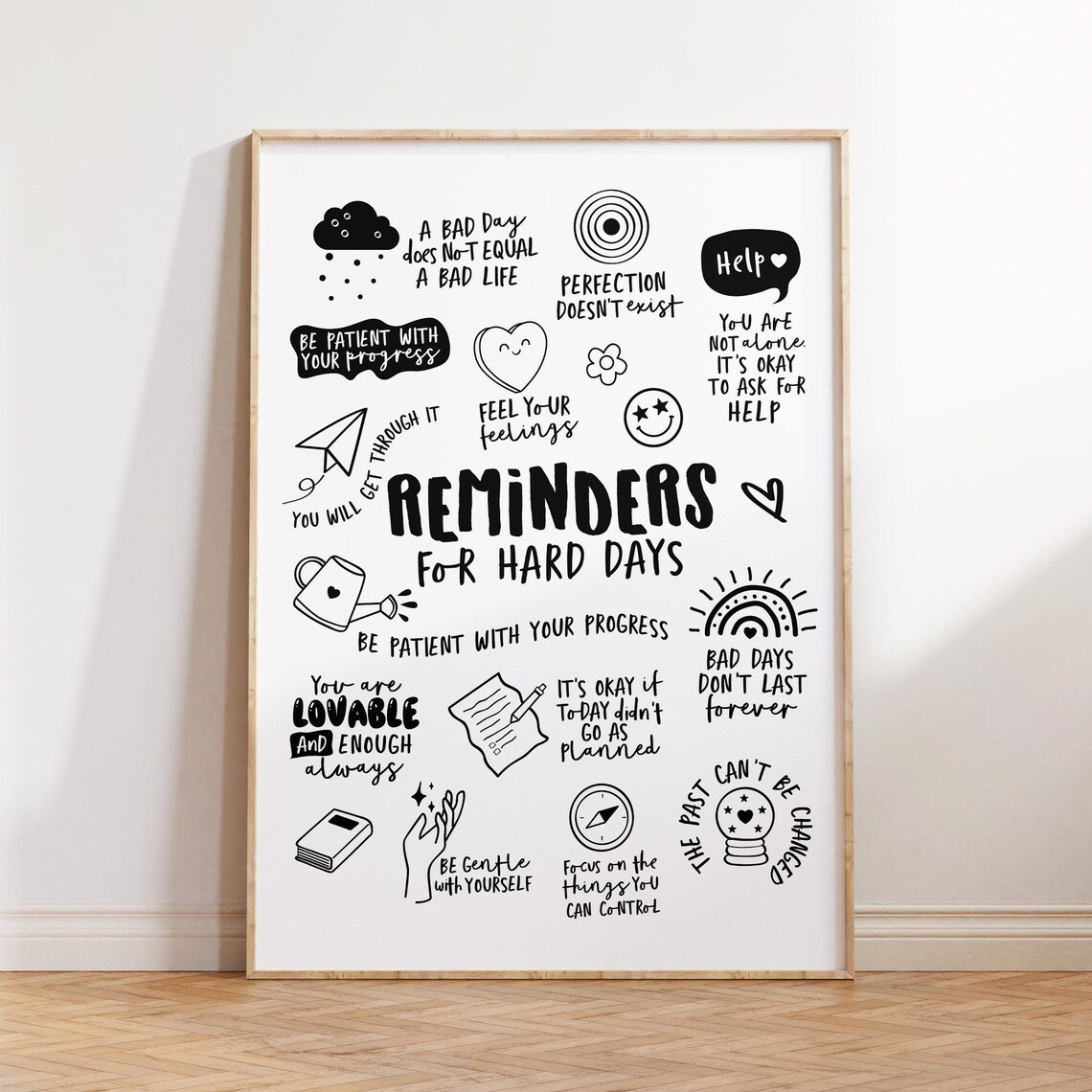 Mental Health Therapy Reminders Poster Print