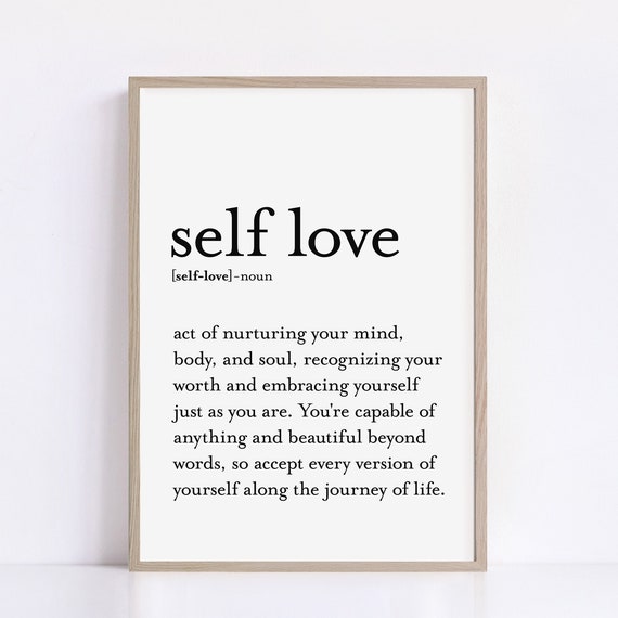 Therapy Office Decor Self Love Printable Wall Art Therapist Office Wall Art Definition Prints Poster Selflove Art