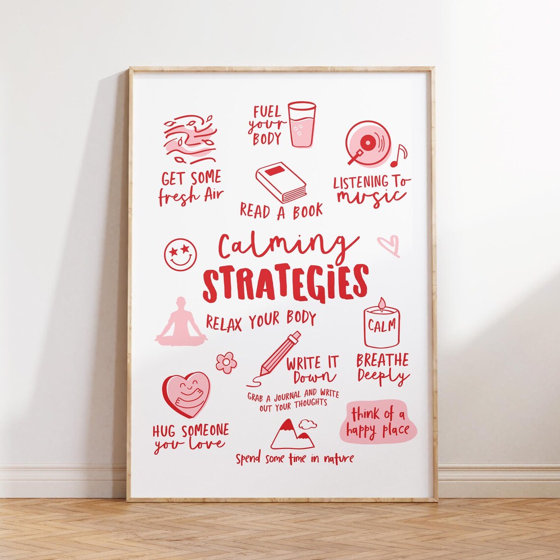Calming Strategies Poster for Kids Anxiety Relief Calm Corner
