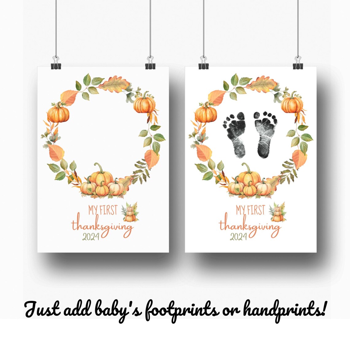 My First Thanksgiving Footprint Art Poster Print - Image 2