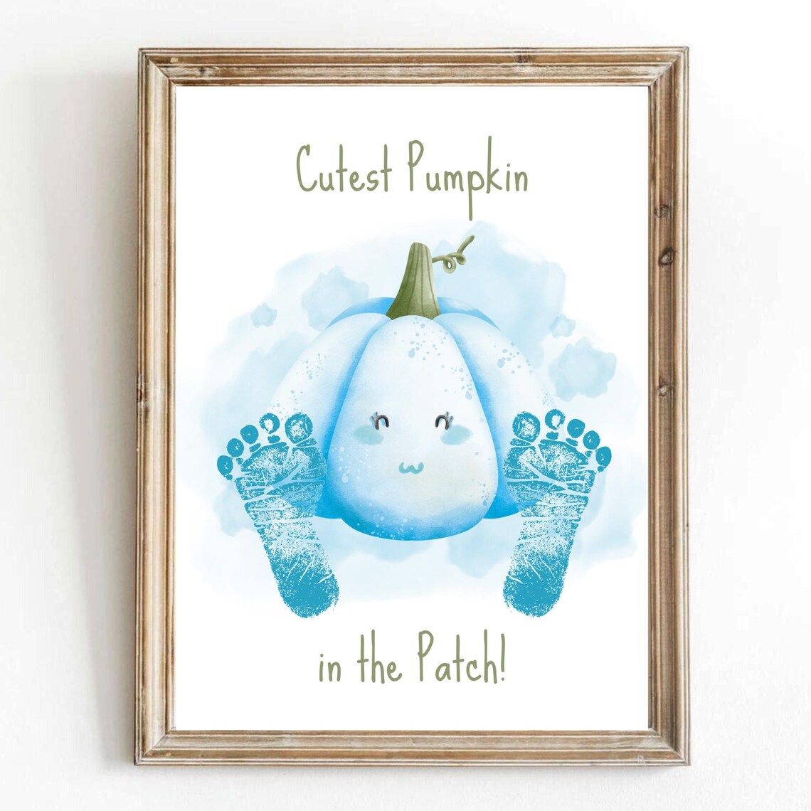 My First Fall Footprint and Handprint Art Print