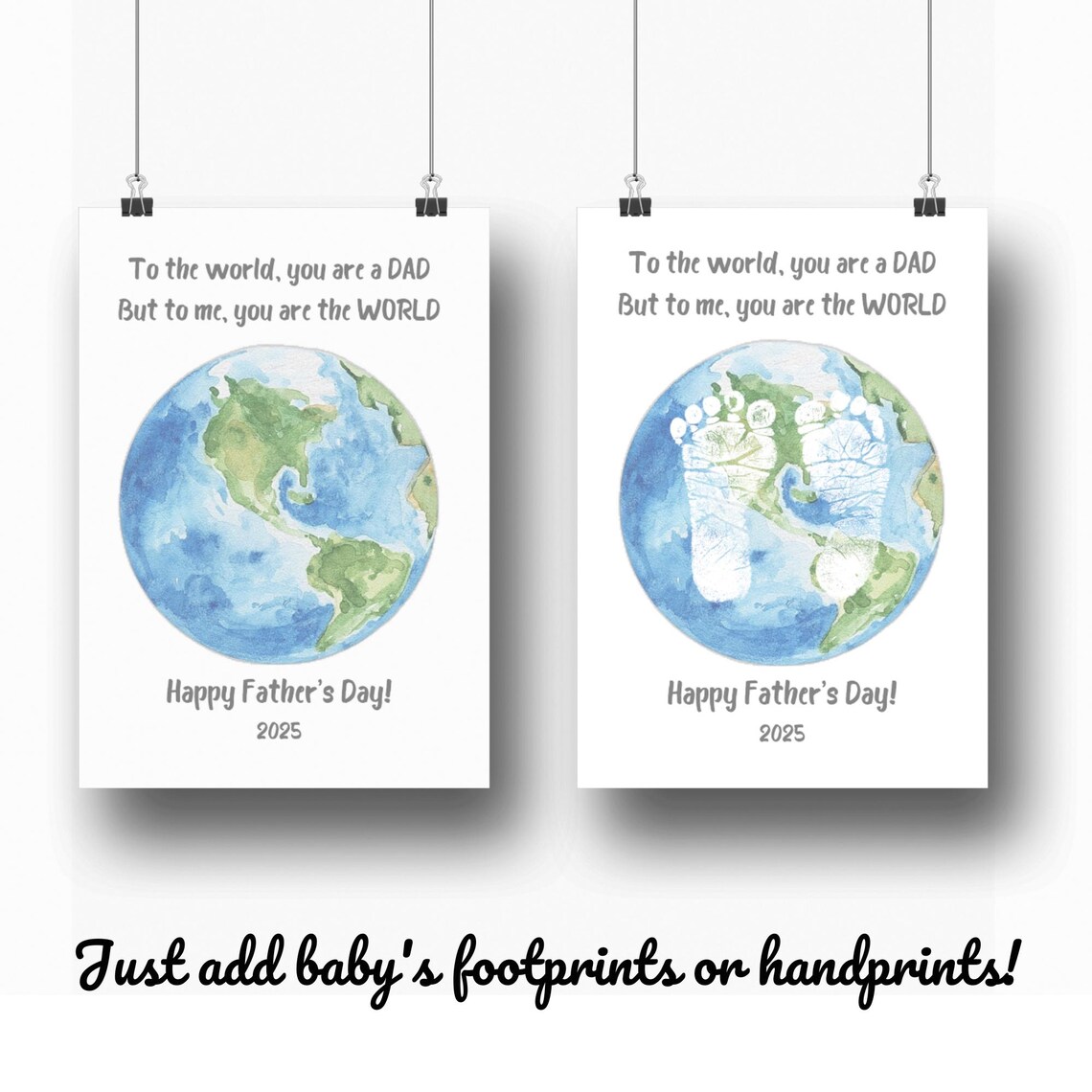 Father's Day Footprint Craft Keepsake Art Print - Image 3