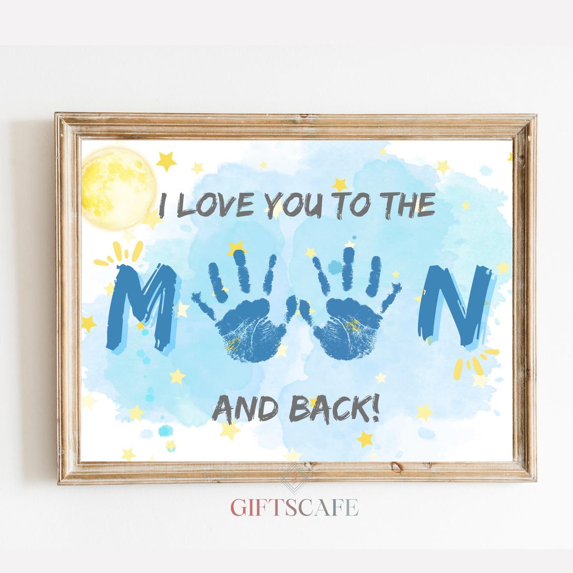 Baby Handprint I Love You to the Moon and Back Keepsake Poster - Image 2