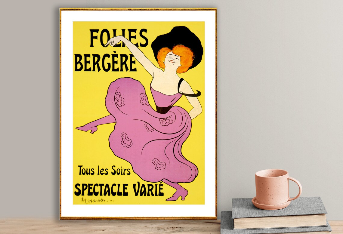 Folies Bergere Vintage Entertainment Poster Print