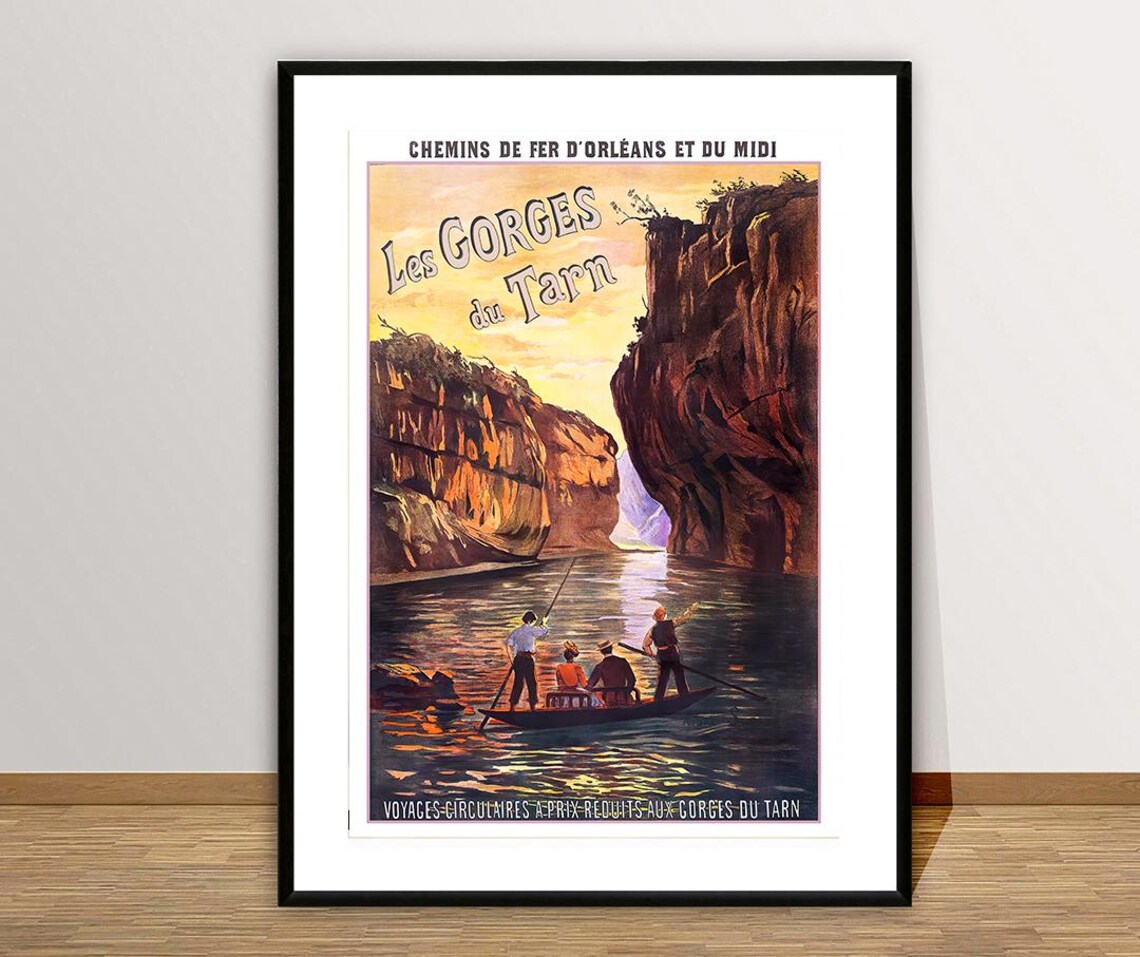 Gorges du Tarn Boat Trip Vintage French Railway Travel Poster - Image 2