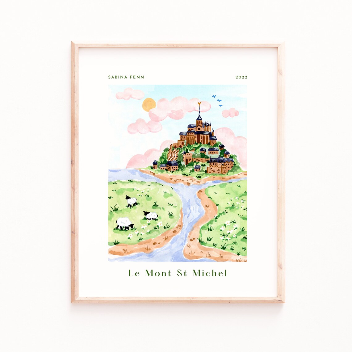 Mont St Michel Travel Poster, Kids Room Decor