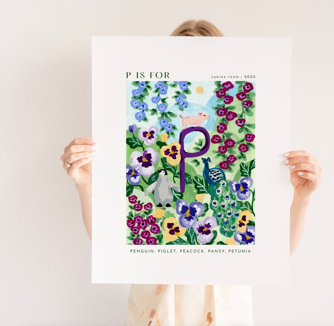 Monogram P Alphabet Art Print, Nursery Decor - Image 3