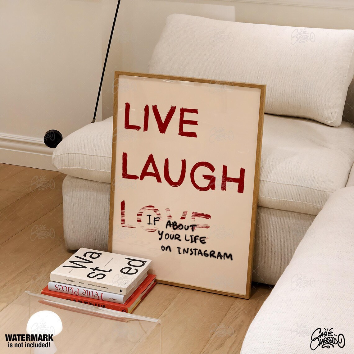 Live Laugh Love Instagram Satire Hand Painted Funny Quote Poster