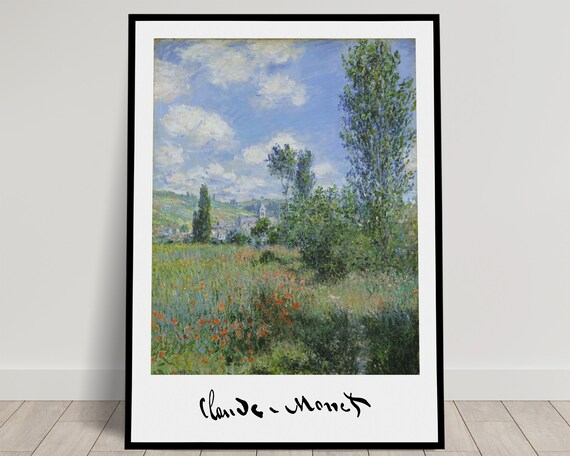 Claude Monet View Of Vetheuil 1880 Impressionist Poppy Field Poster