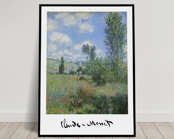 Claude Monet View Of Vtheuil 1880 Poster Wall Decor Impressionism Illustration Classic Masterpiece Reproduction Poster