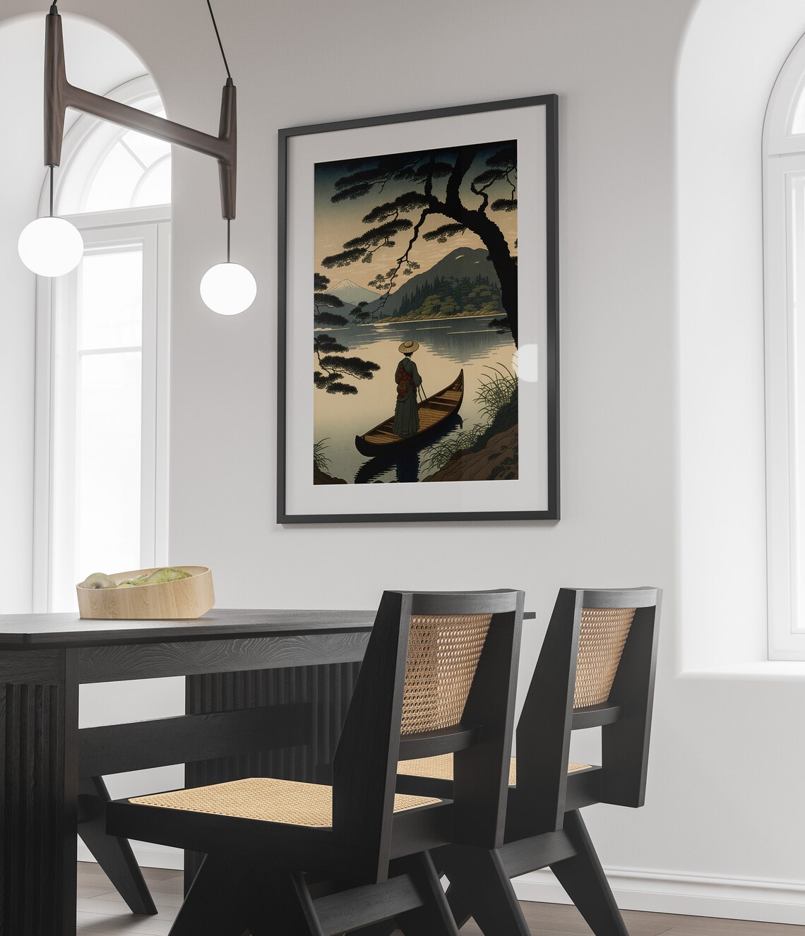 Japanese Lake Ukiyo-E Boat Ride Art Print - Image 4