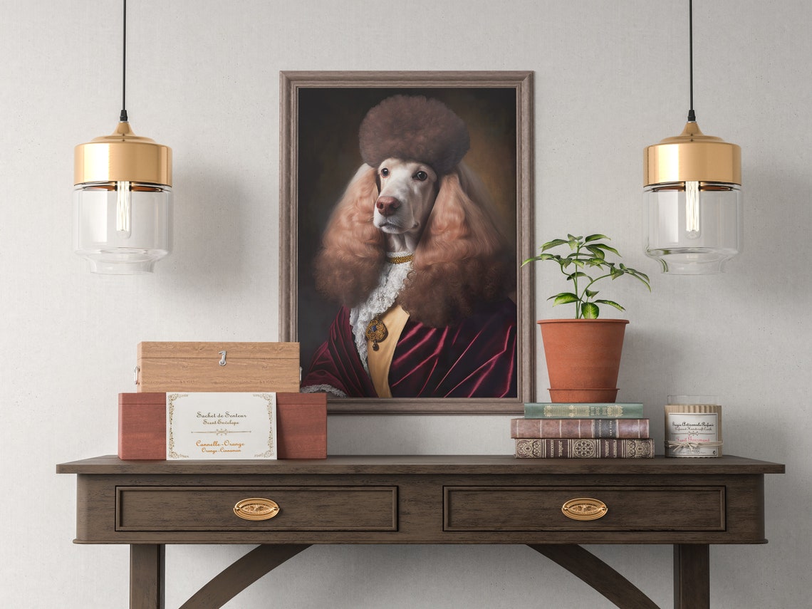 Baroque Poodle Noble Portrait In Velvet Robe And Medal Poster - Image 3