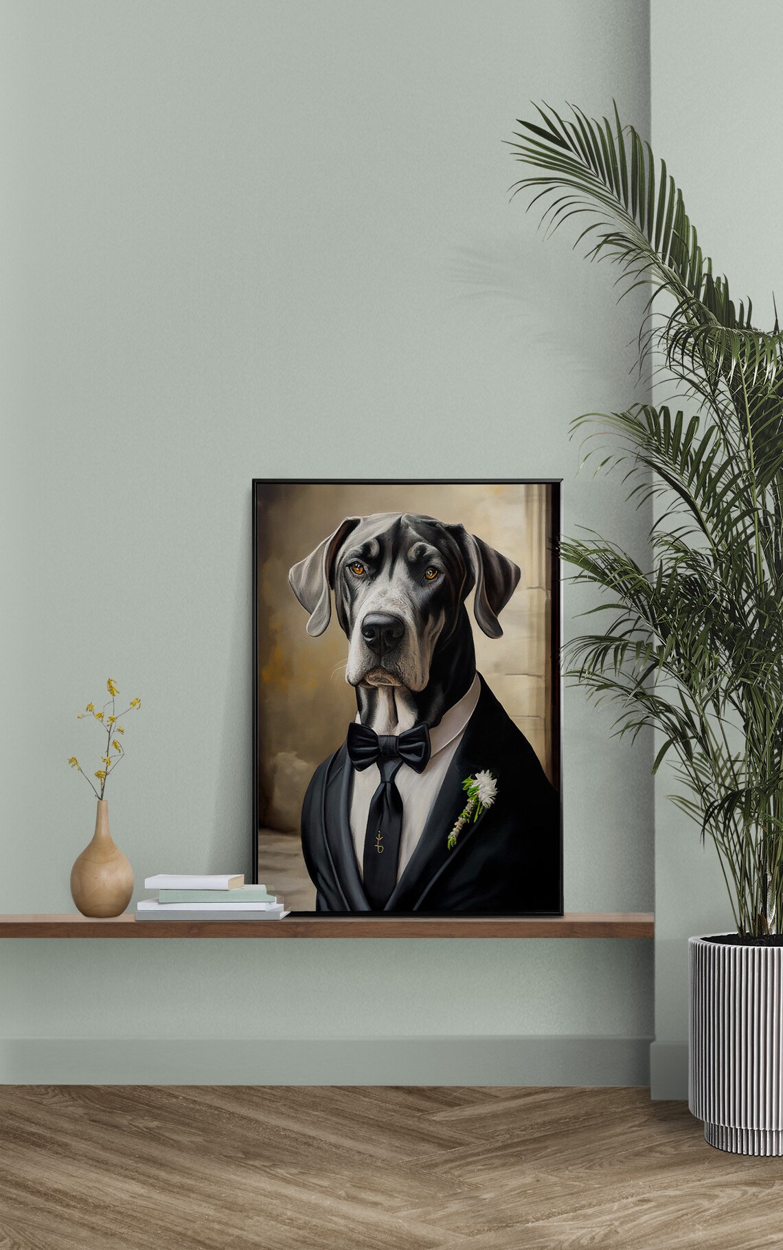 Great Dane In Tuxedo Bow Tie Funny Formal Dog Portrait Poster - Image 3