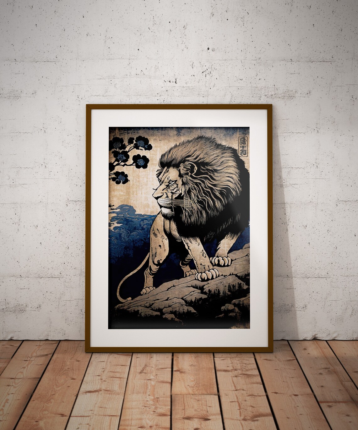 Lion Japanese Ukiyo-E Art Poster, Wall Decoration - Image 2