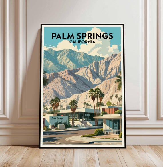 Palm Springs Travel Print California Poster American Art City Lover Gift Wall Hanging Illustration