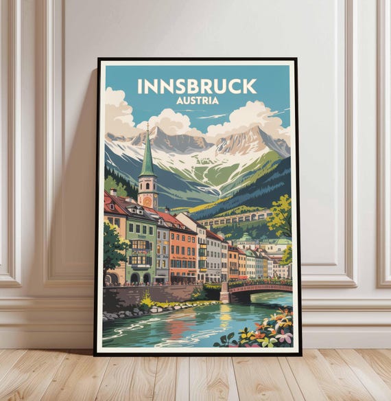 Innsbruck Austria Travel Poster The Alps Home Decor Wall Art