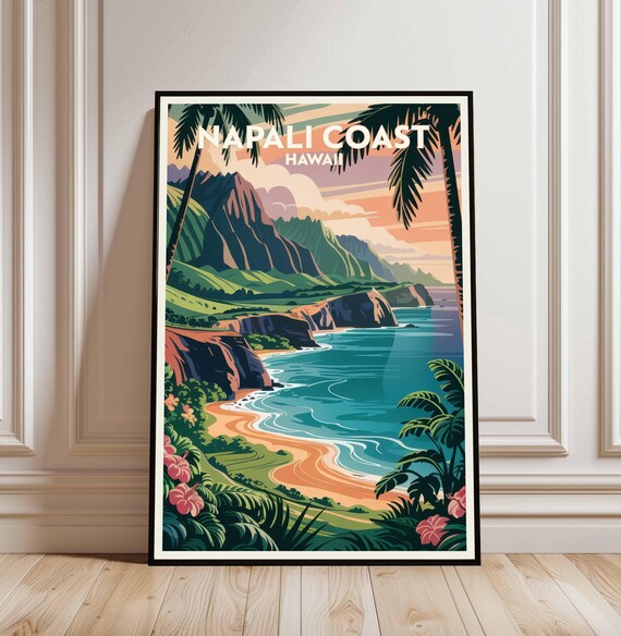 Napali Coast Hawaii Travel Poster