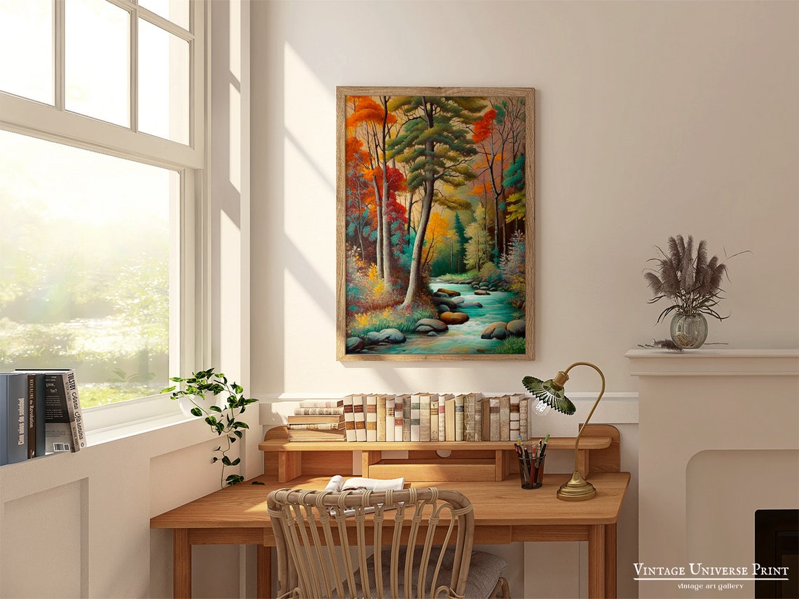 Autumn River Landscape With Colorful Trees And Turquoise Stream Poster - Image 5