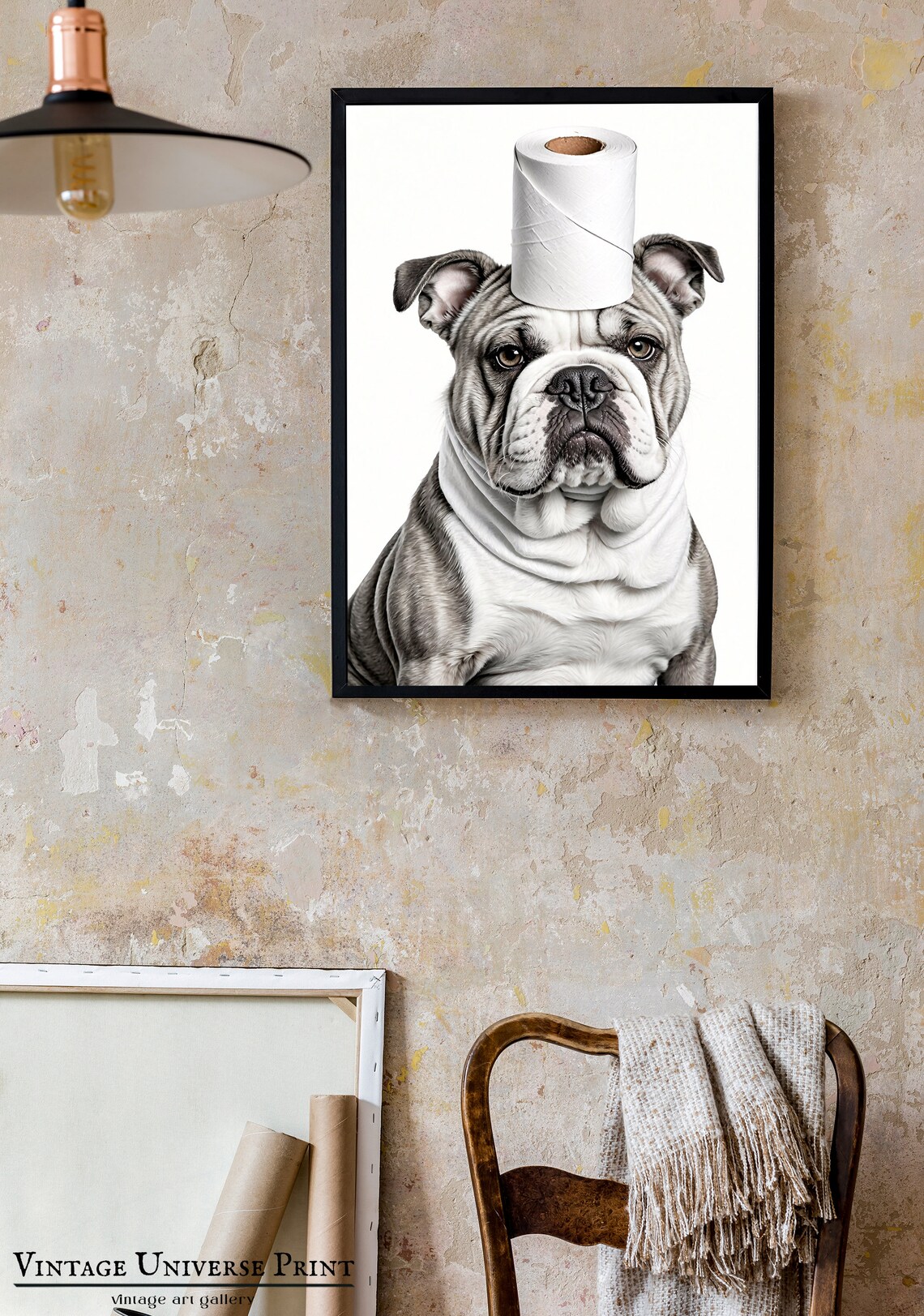 Bathroom Art English Bulldog Toilet Paper Bathroom Wall Art Bathroom Kids Art Bathroom Decor Bathroom Wall Decor Toilet Dog - Image 4