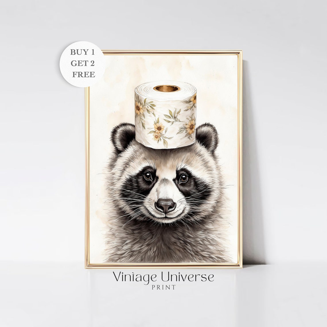 Raccoon Print Raccoon Toilet Paper Bathroom Wall Art Bathroom Kids Art Bathroom Decor Bathroom Wall Decor Animal Art Toilet