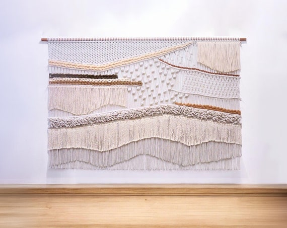 Large Macrame Wall Hanging Macraweaves Bohemian Decoration Woven Wall Hanging Macrame Mural Housewarming Gift Headboard Decor Gift