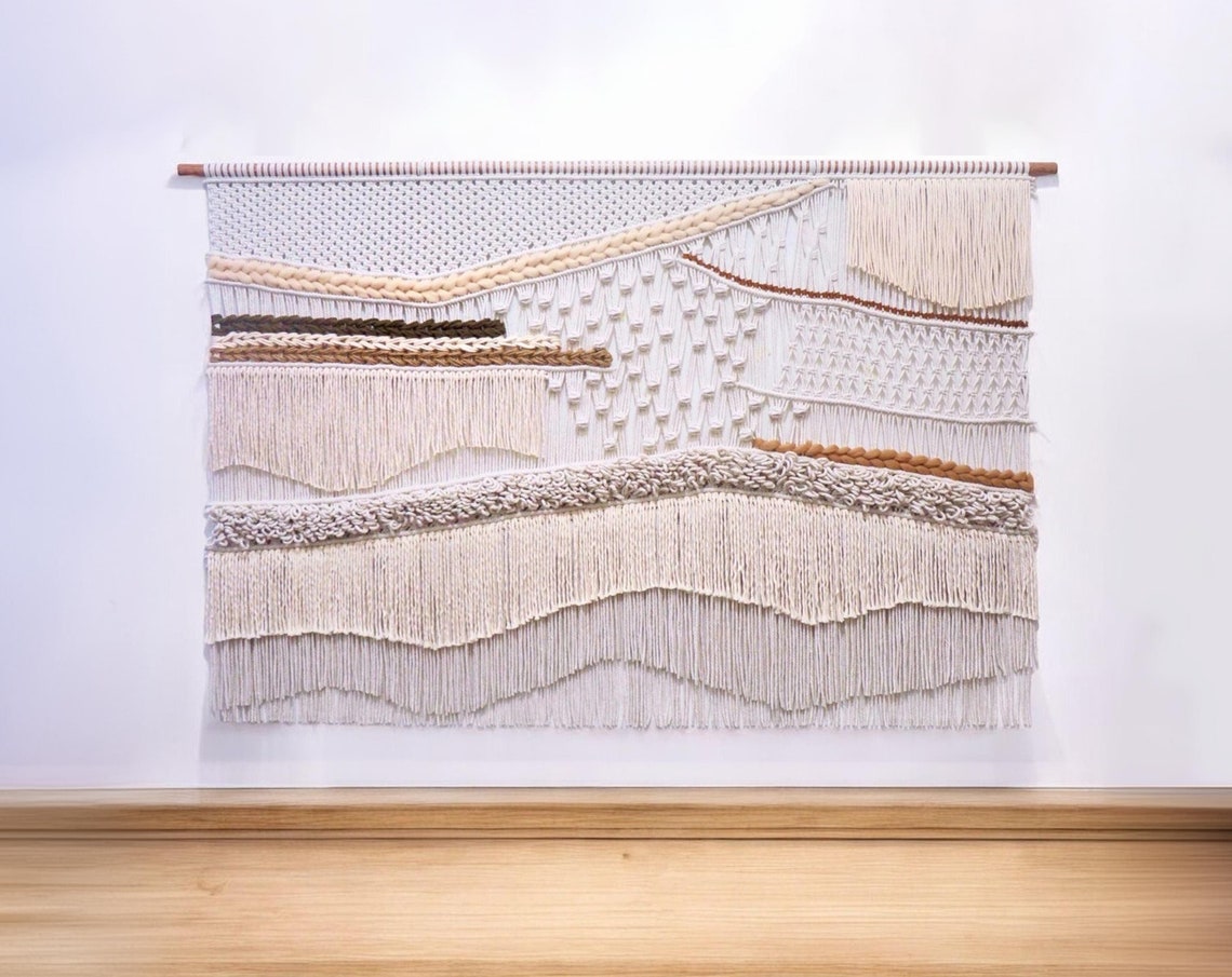 Large Macrame Wall Hanging Macraweaves Bohemian Decoration Woven Wall Hanging Macrame Mural Housewarming Gift Headboard Decor Gift